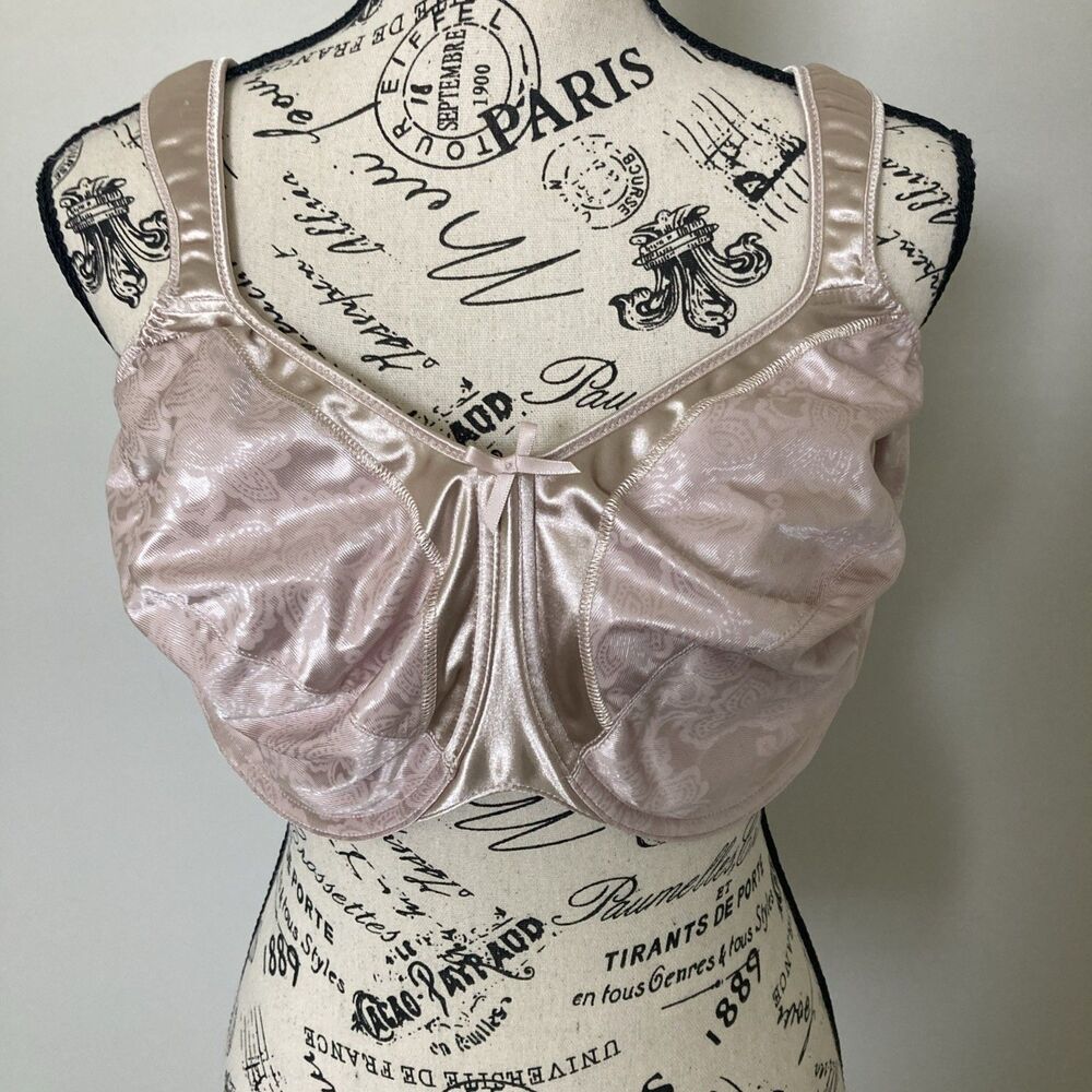 Bali Bra 40DD Underwire Bra 3562 Satin Tracings Minimizer Pink